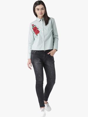 floral patch striped shirt - 16805005 - Standard Image - 4