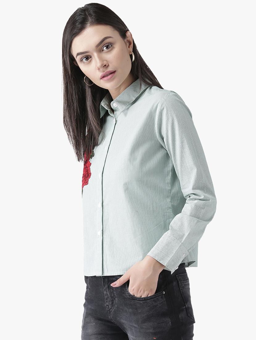 floral patch striped shirt - 16805005 - Zoom Image - 2