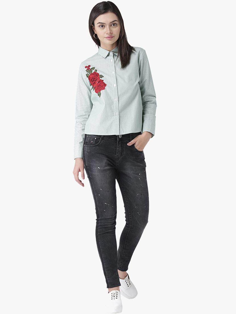 floral patch striped shirt - 16805005 - Zoom Image - 4
