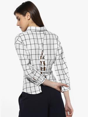 criss cross back grid pattern shirt - 16805014 - Standard Image - 3