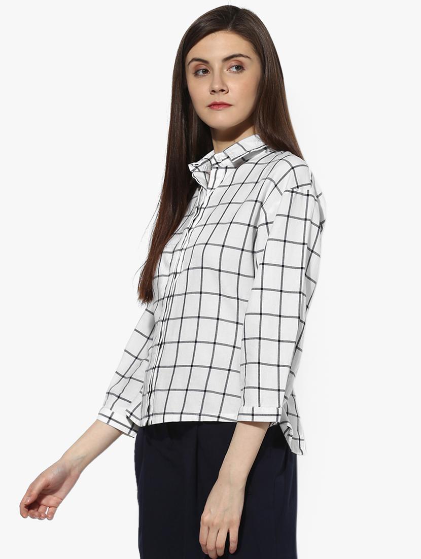 criss cross back grid pattern shirt - 16805014 - Zoom Image - 2