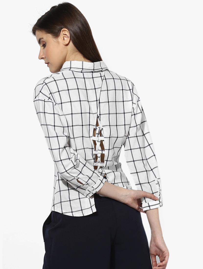criss cross back grid pattern shirt - 16805014 - Zoom Image - 3