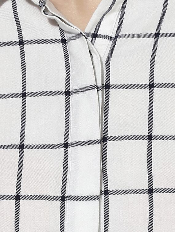 criss cross back grid pattern shirt - 16805014 - Zoom Image - 4
