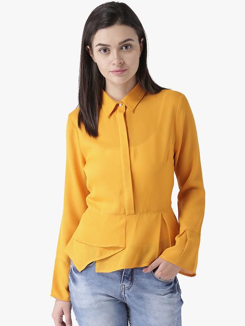 bell sleeved solid shirt - 16805021 - Standard Image - 1
