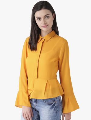 bell sleeved solid shirt - 16805021 - Standard Image - 2