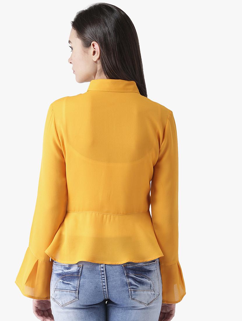 bell sleeved solid shirt - 16805021 - Zoom Image - 3