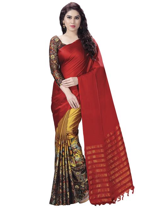 conversational printed saree with blouse - 16805368 - Very Small Image - 1