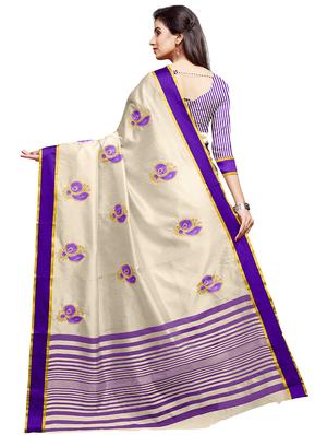 solid embroidered saree with blouse - 16805464 - Standard Image - 2
