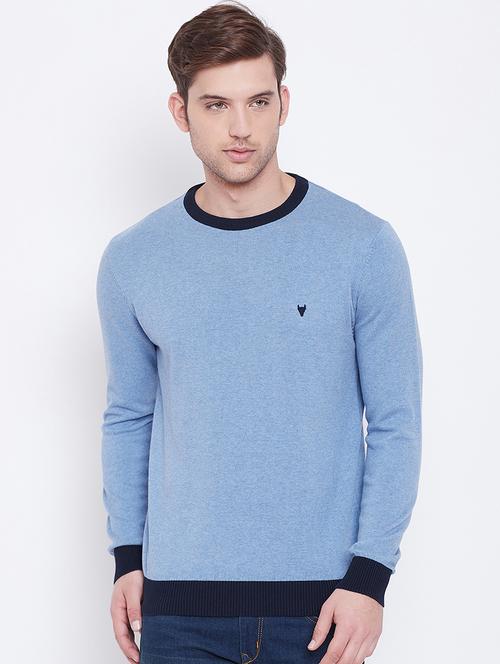 blue solid pullover - 16805767 - Very Small Image - 1