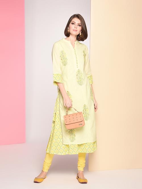 block print layered kurta - 16806092 - Standard Image - 1