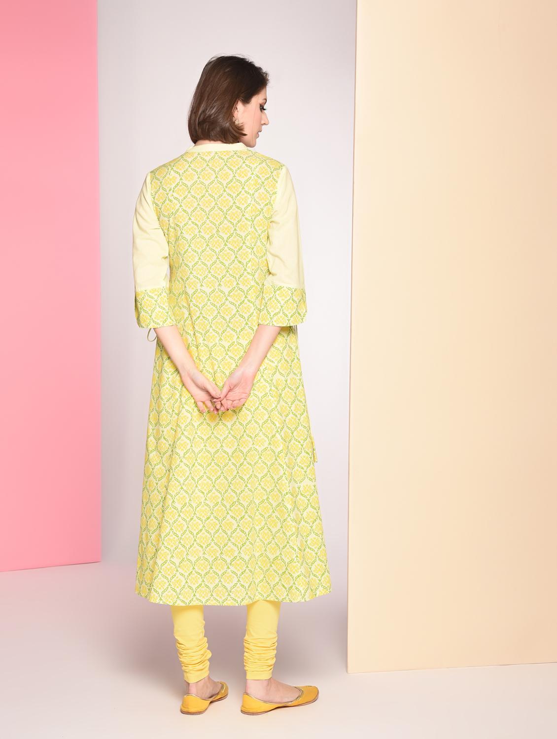 block print layered kurta - 16806092 - Zoom Image - 4