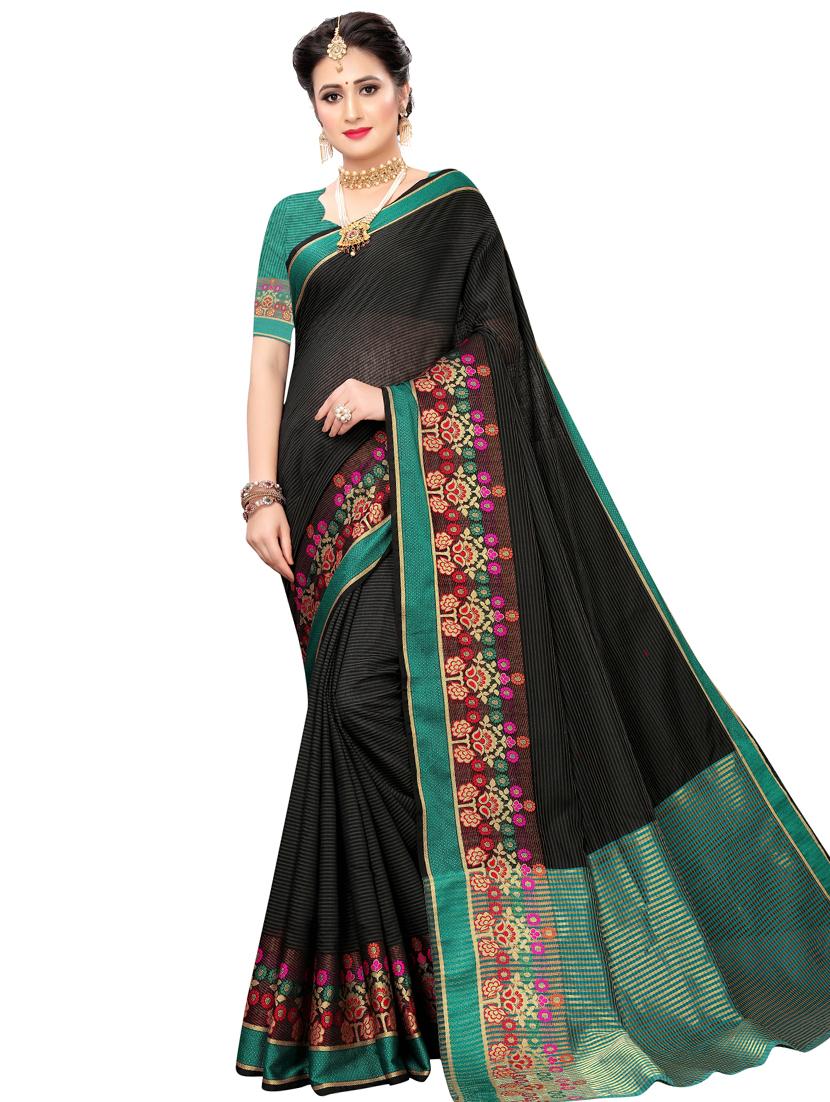 solid maheshwari saree with blouse - 16806107 - Zoom Image - 1