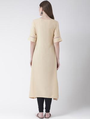 embroidered a-line kurta - 16806220 - Standard Image - 3