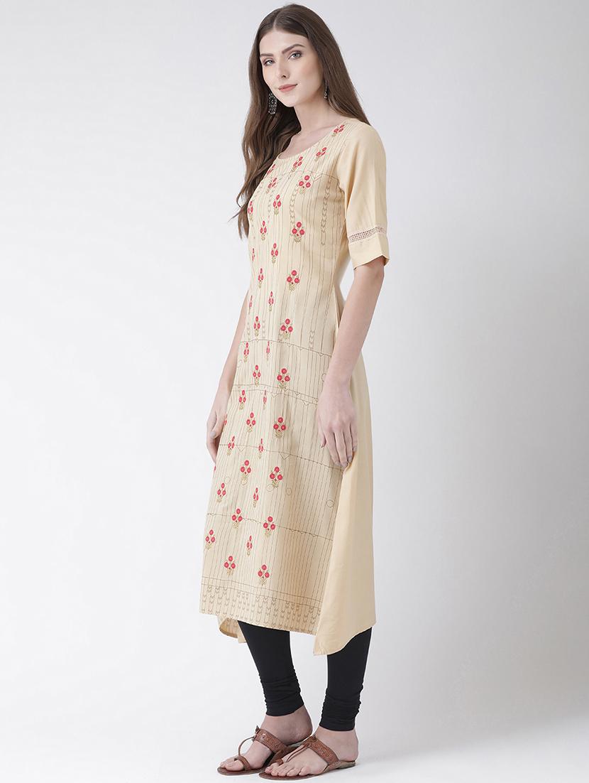 embroidered a-line kurta - 16806220 - Zoom Image - 2