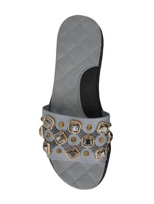 grey slip on sandals - 16806349 - Standard Image - 3