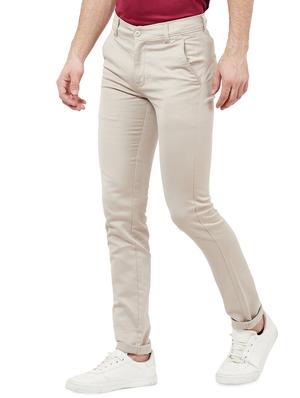 beige solid chinos - 16806357 - Standard Image - 2