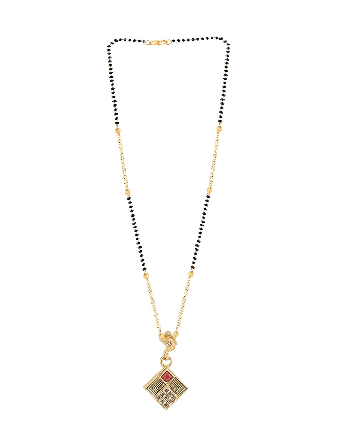 black gold tone beads mangalsutra - 16806420 - Zoom Image - 4
