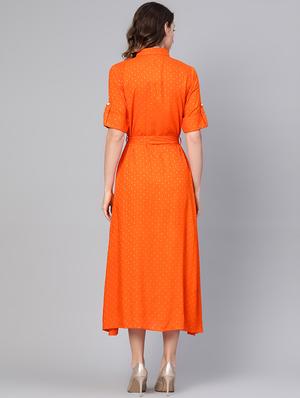 tie front printed a-line dress - 16806624 - Standard Image - 3