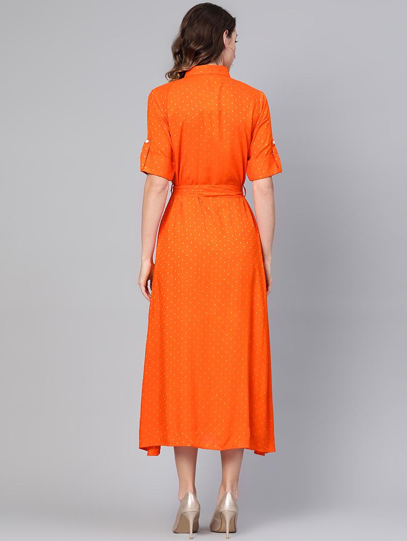 tie front printed a-line dress - 16806624 - Zoom Image - 3