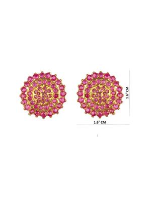 pink metal studs earring - 16807289 - Standard Image - 3