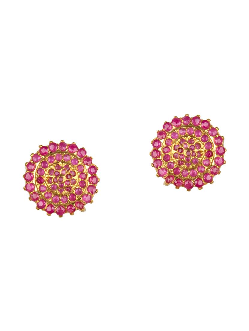 pink metal studs earring - 16807289 - Zoom Image - 1
