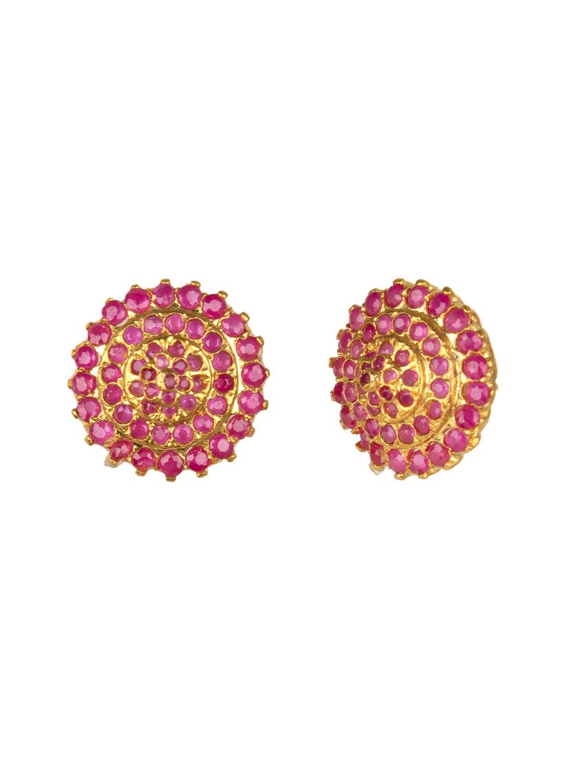 pink metal studs earring - 16807289 - Zoom Image - 2