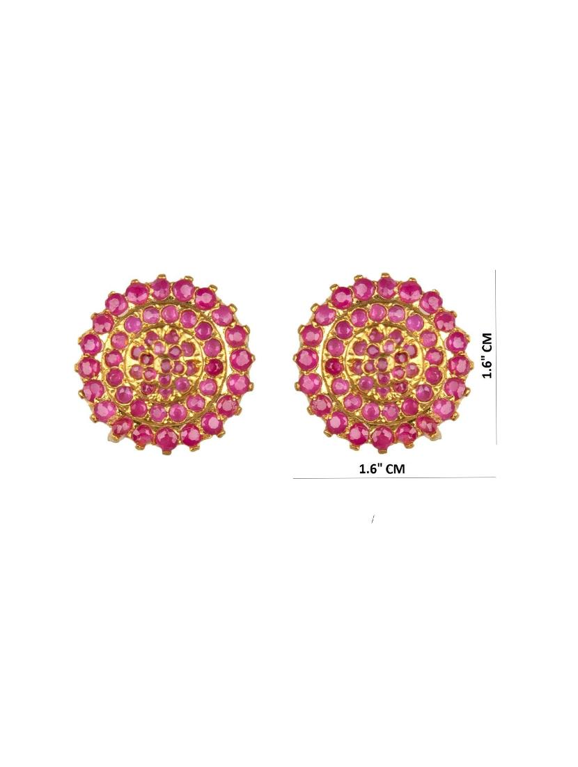 pink metal studs earring - 16807289 - Zoom Image - 3