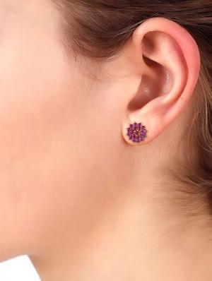 pink metal studs earring - 16807291 - Standard Image - 4