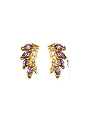 purple metal studs earring - 16807297 - Standard Image - 3