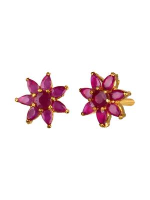 pink metal studs earring - 16807302 - Standard Image - 2