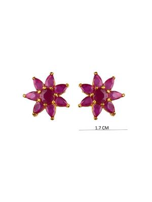 pink metal studs earring - 16807302 - Standard Image - 3