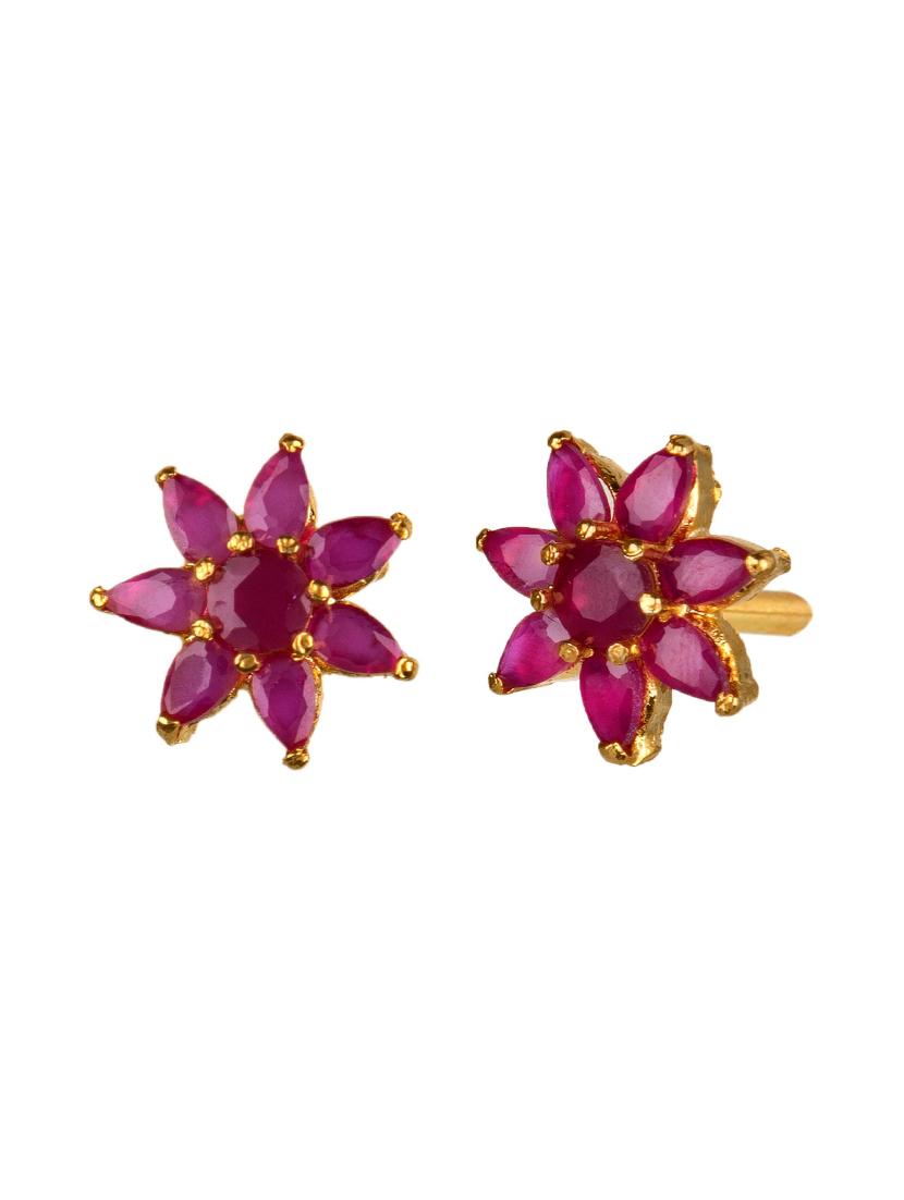 pink metal studs earring - 16807302 - Zoom Image - 2
