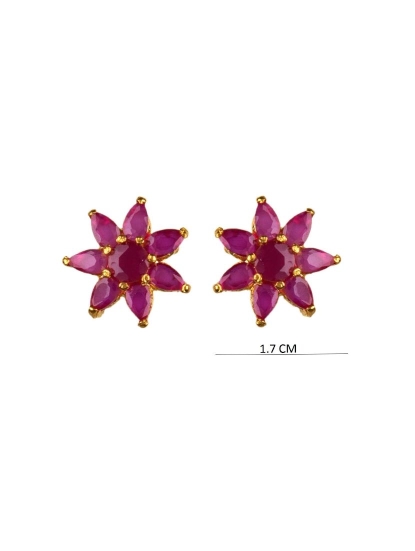 pink metal studs earring - 16807302 - Zoom Image - 3