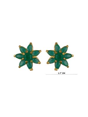 green metal studs earring - 16807303 - Standard Image - 3
