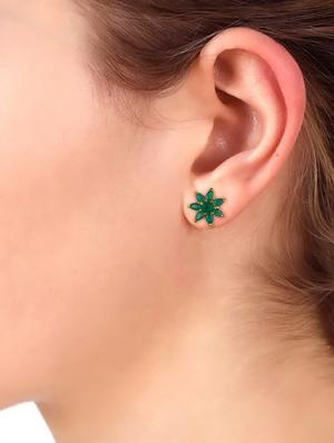 green metal studs earring - 16807303 - Standard Image - 4