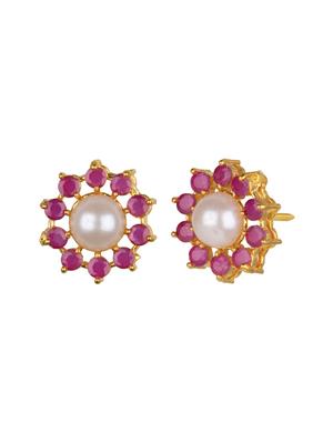 pink metal studs earring - 16807305 - Standard Image - 2
