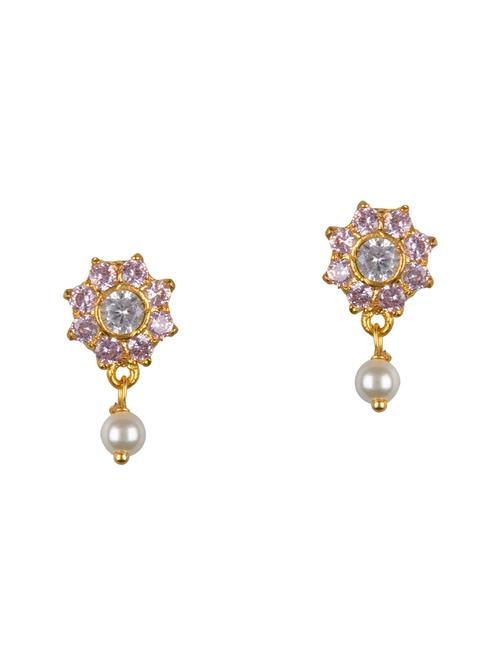 pink metal drop earring - 16807314 - Standard Image - 1