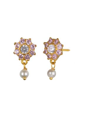 pink metal drop earring - 16807314 - Standard Image - 2