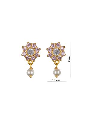 pink metal drop earring - 16807314 - Standard Image - 3
