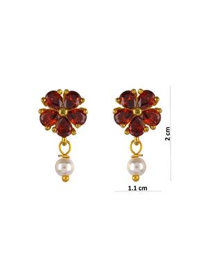 red metal drop earring - 16807319 - Standard Image - 3