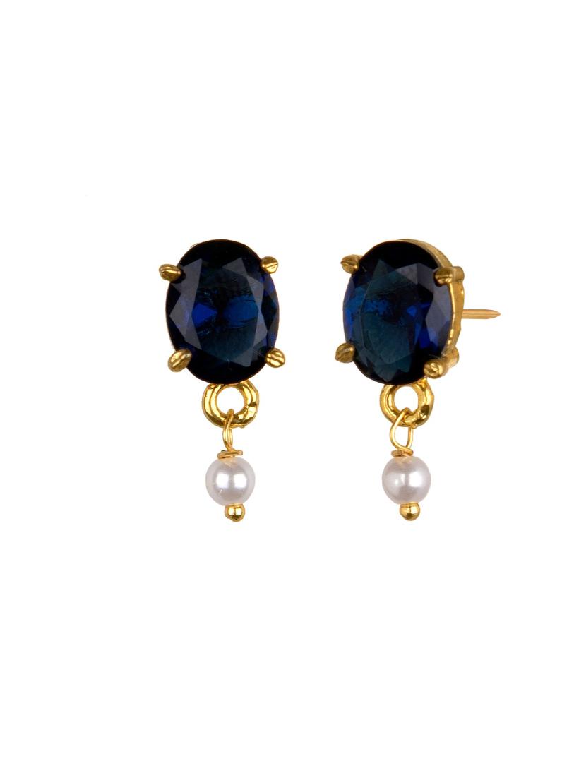 blue metal drop earring - 16807327 - Zoom Image - 2