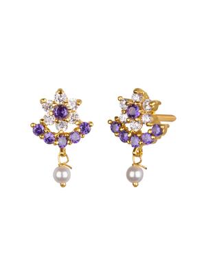 purple metal drop earring - 16807466 - Standard Image - 2
