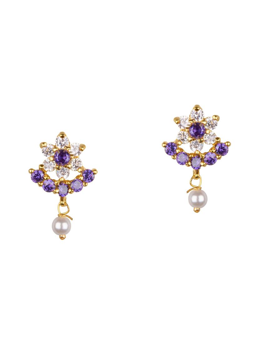 purple metal drop earring - 16807466 - Zoom Image - 1