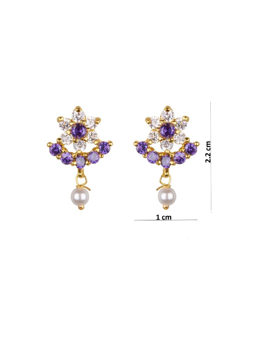 purple metal drop earring - 16807466 - Zoom Image - 3