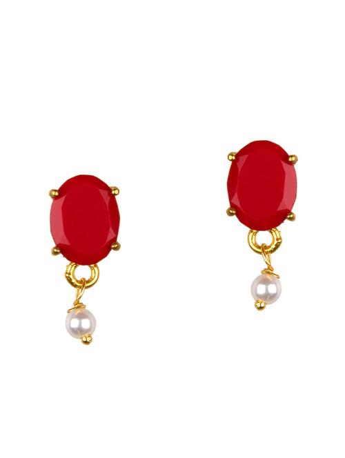 red metal drop earring - 16807469 - Standard Image - 1