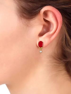 red metal drop earring - 16807469 - Standard Image - 4
