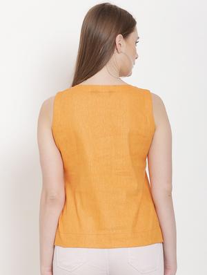 notch neck solid top - 16808099 - Standard Image - 3