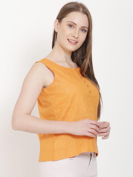 notch neck solid top - 16808099 - Zoom Image - 2
