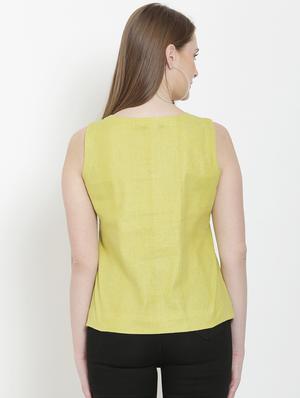 notch neck solid top - 16808100 - Standard Image - 3