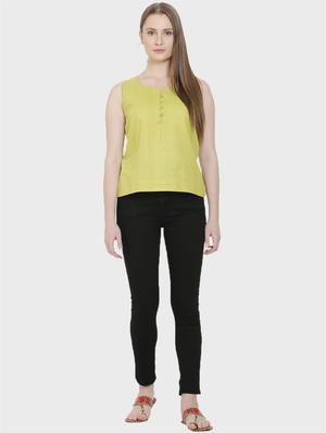 notch neck solid top - 16808100 - Standard Image - 4